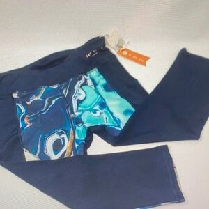Ted Baker London Navy and Turquoise Capris